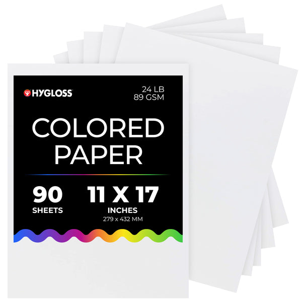 Hygloss Colored Paper - 11"x17", 90 count, White