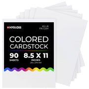 Hygloss Colored Cardstock - 8.5"x11", 90 sheets, White