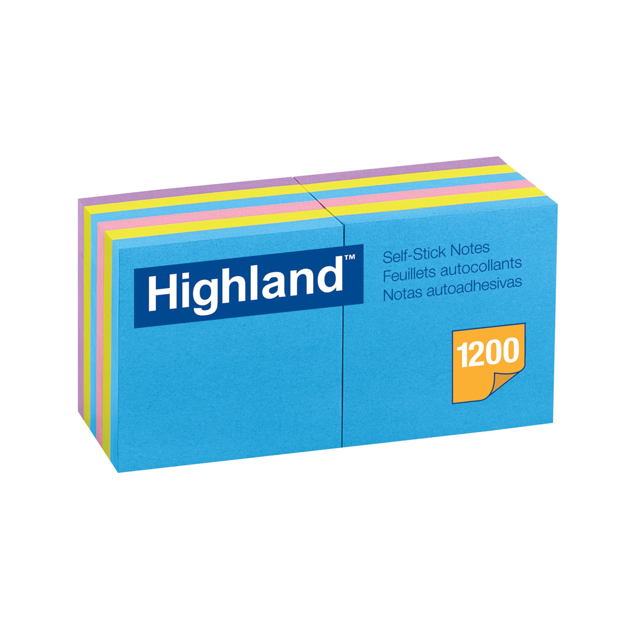 Self-Stick Removable Notes, 3" x 3", Assorted Colors, 12 Pads