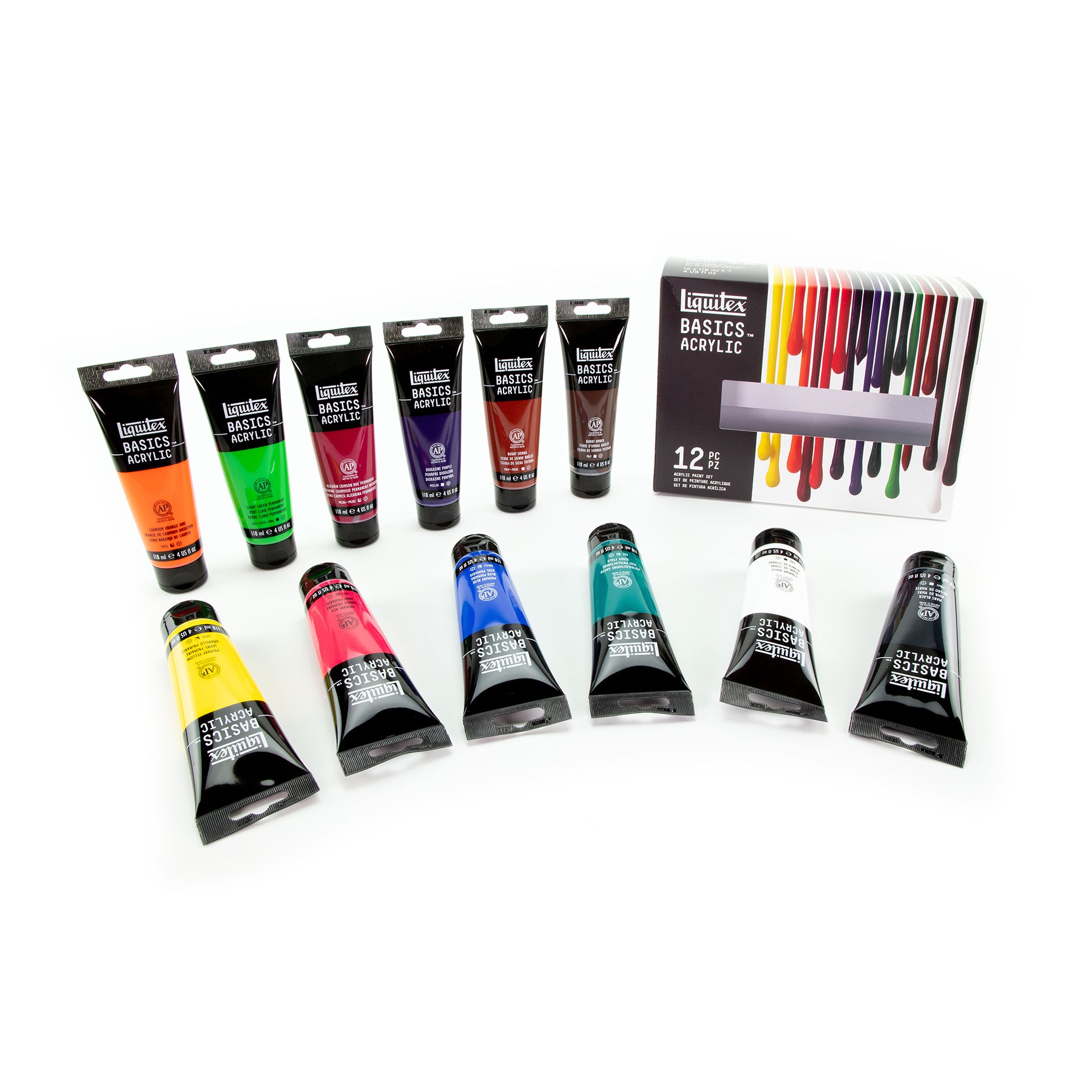 LQ BASICS Acrylic Color 12 x 118ml Tube Set