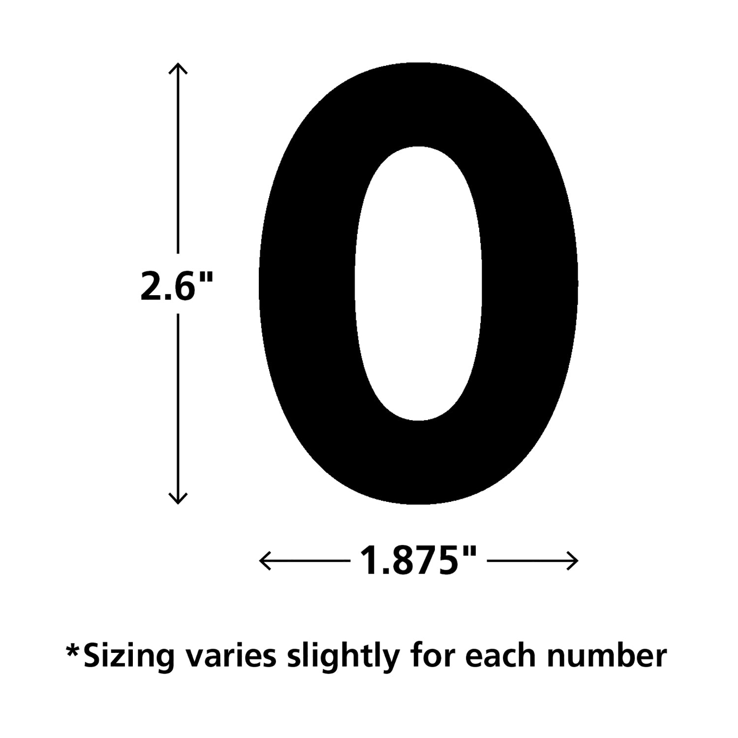 Black Classic 2-1/2" Magnetic Numbers
