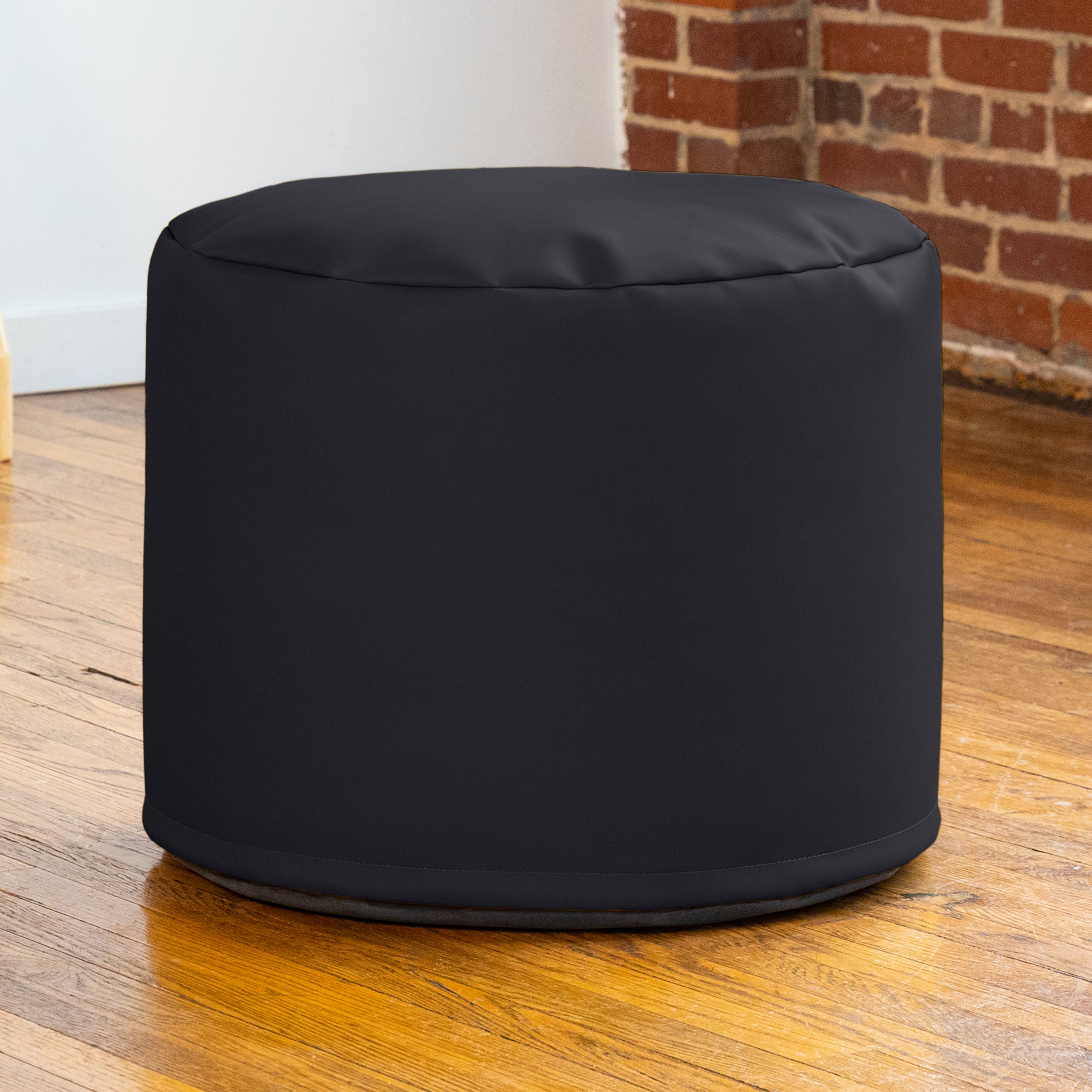Jaxx Mallo Modular Pouf Classroom Bean Bag Seat, Premium Vinyl - Black
