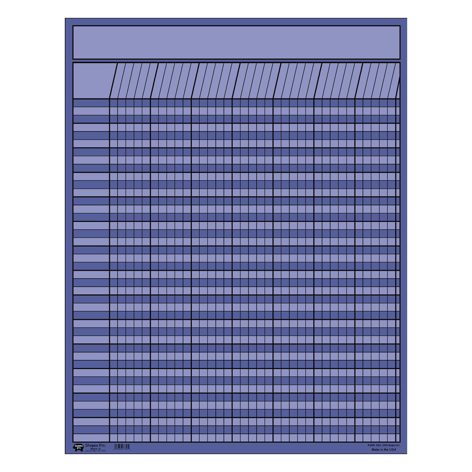 Vertical Incentive Chart, 28" x 22", Assorted Colors, Pack of 12