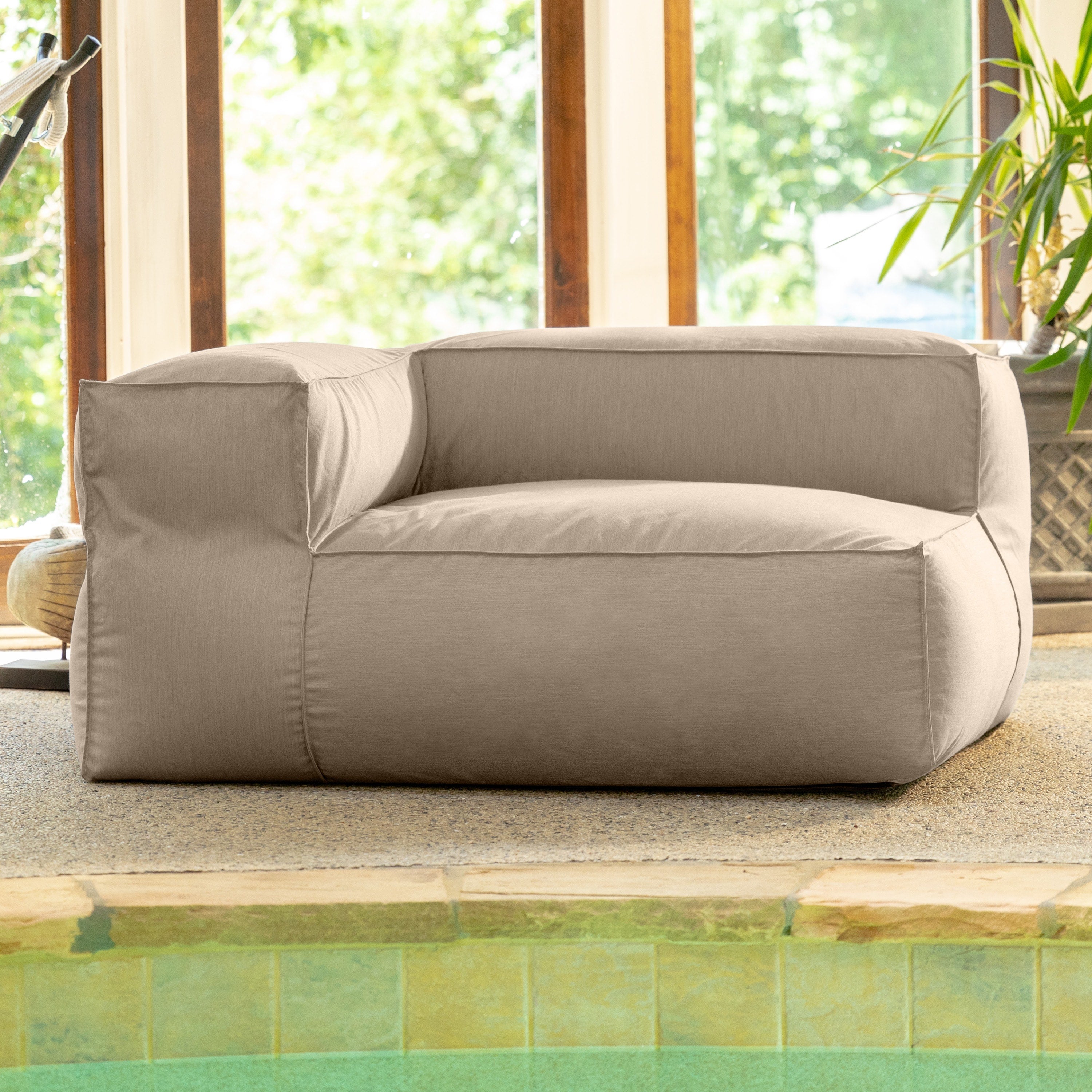 Baya Outdoor Right Corner - Sunbrella, Ash