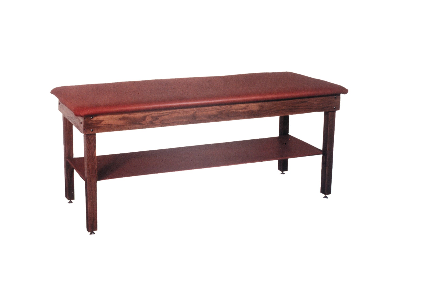 wooden treatment table - H-brace, shelf, upholstered, 72" L x 24" W x 30" H - Specify Color