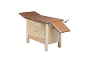 wooden exam table - enclosures, upholstered, 72" L x 24" W x 30" H, 3-section - Specify Color