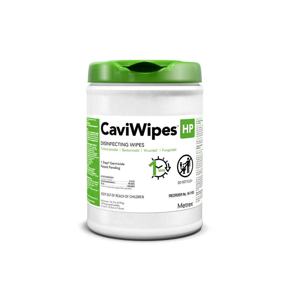 CaviWipes HP (160 Count), 6" x 6.75", Case of 12 Canisters