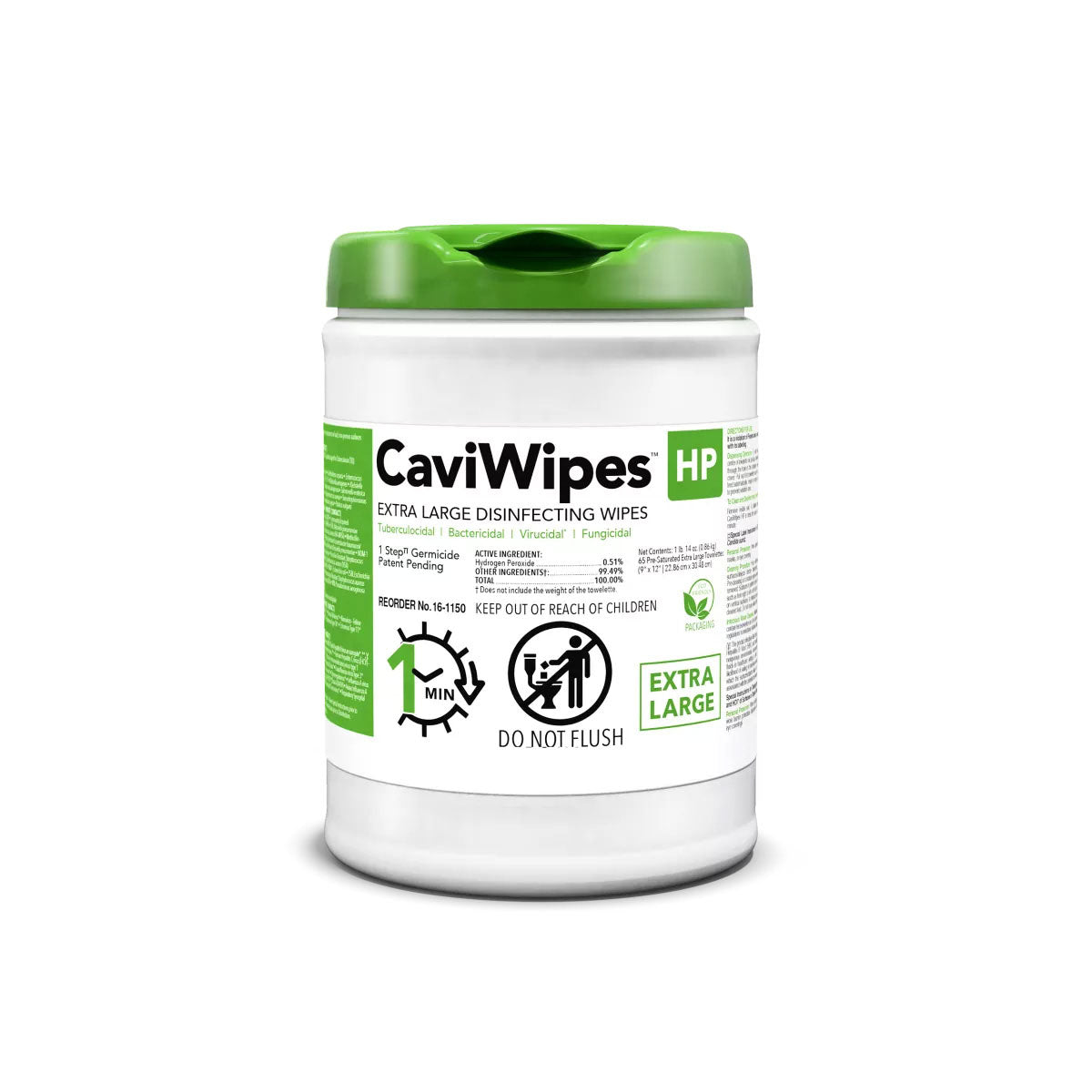 CaviWipes HP XL (65 Count), 9" x 12", Case of 12 Canisters