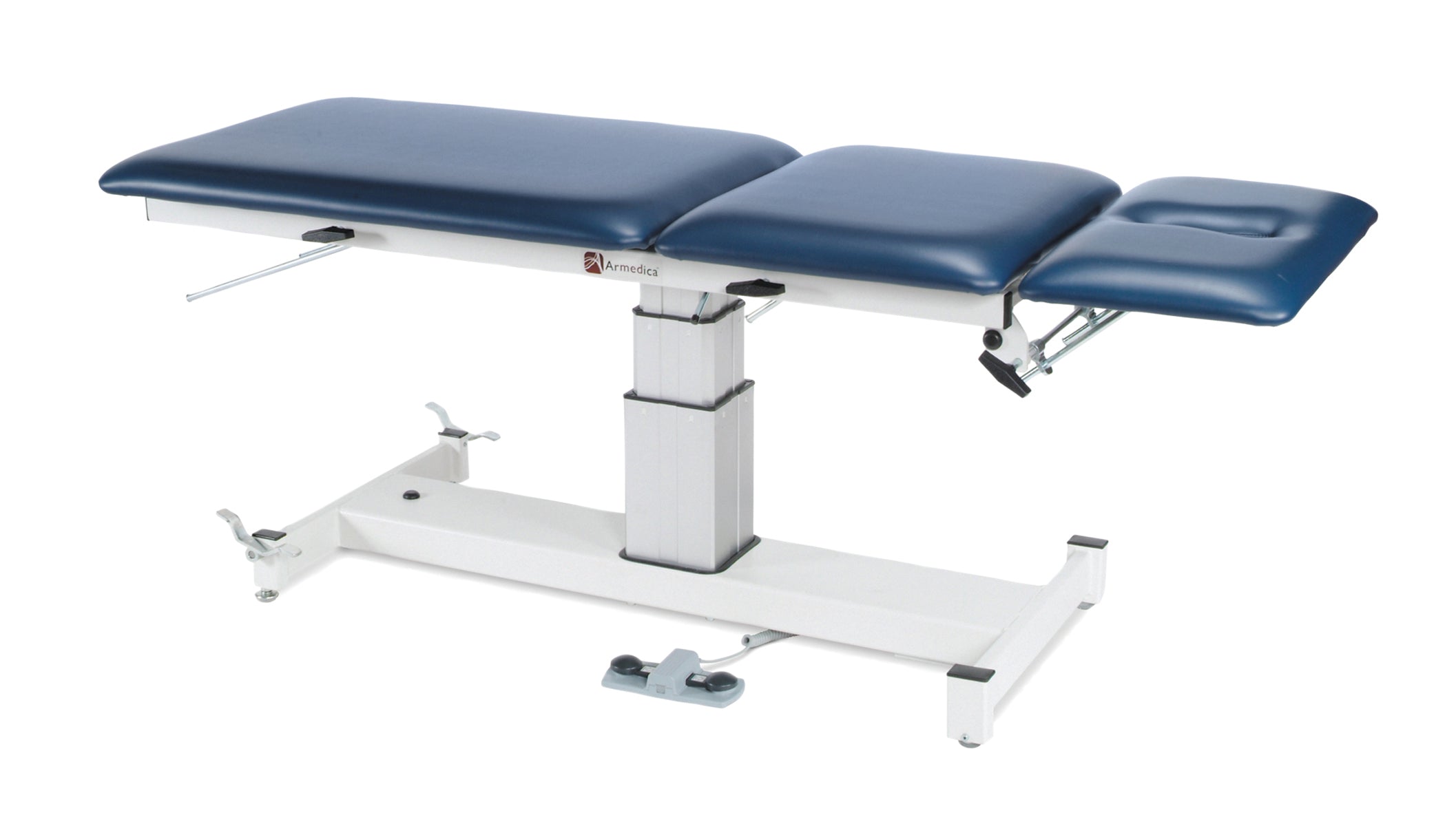treatment table - electric pedestal hi-low, 76" L x 27" W x 24" - 36" H, 3-section - Specify Color