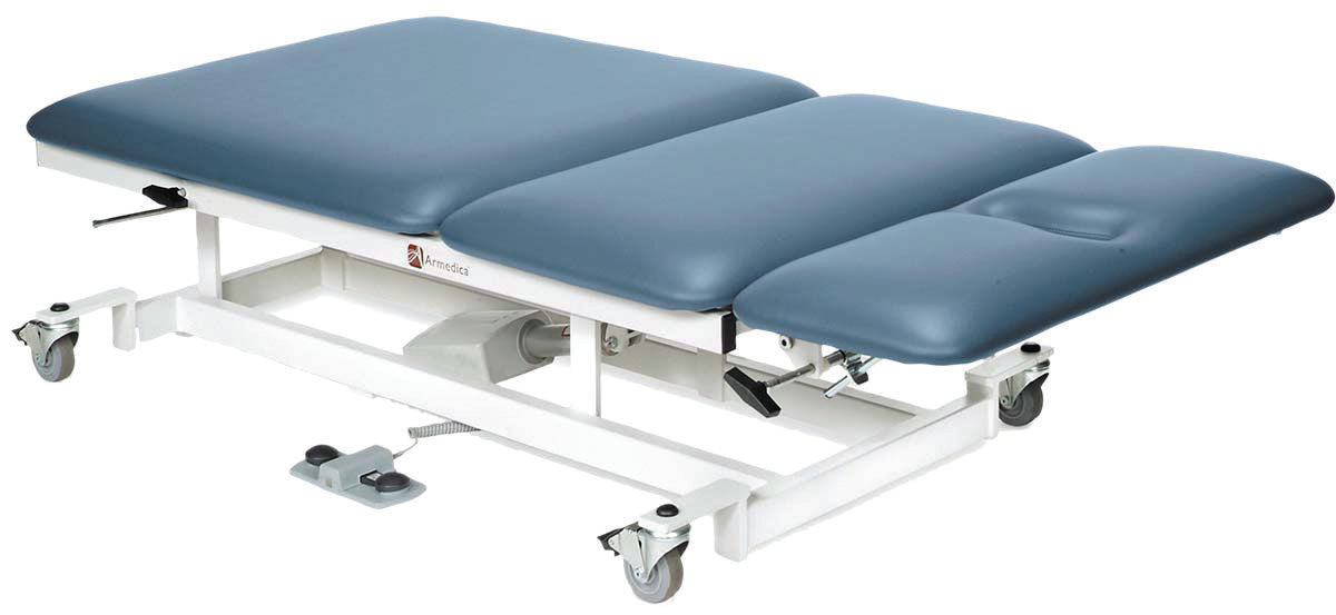 Armedica Treatment Table - Motorized Bariatric Hi-Lo, 3 Section, 40" wide, Non-Elevating Center - Specify Color
