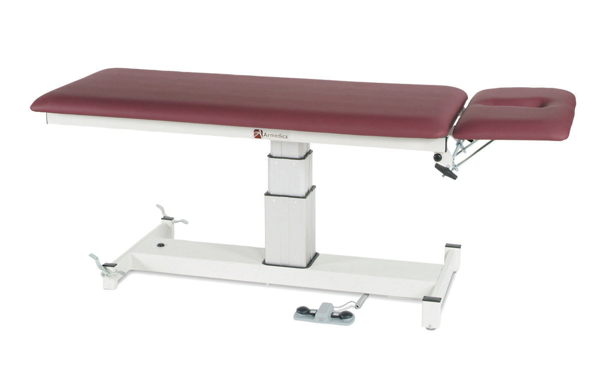 Armedica Treatment Table - Motorized Pedestal Hi-Lo, 2 Section, Pre-Natal Cutout & Insert - Specify Color