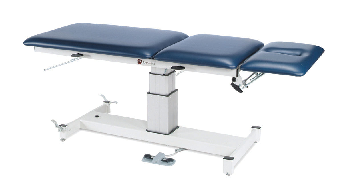Armedica Treatment Table - Motorized Pedestal Hi-Lo, 3 Section, Fixed Cntr. Section - Specify Color
