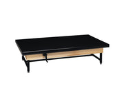 wooden platform table - manual hi-low, upholstered, 8' x 6' x (19" - 27") - Specify Color