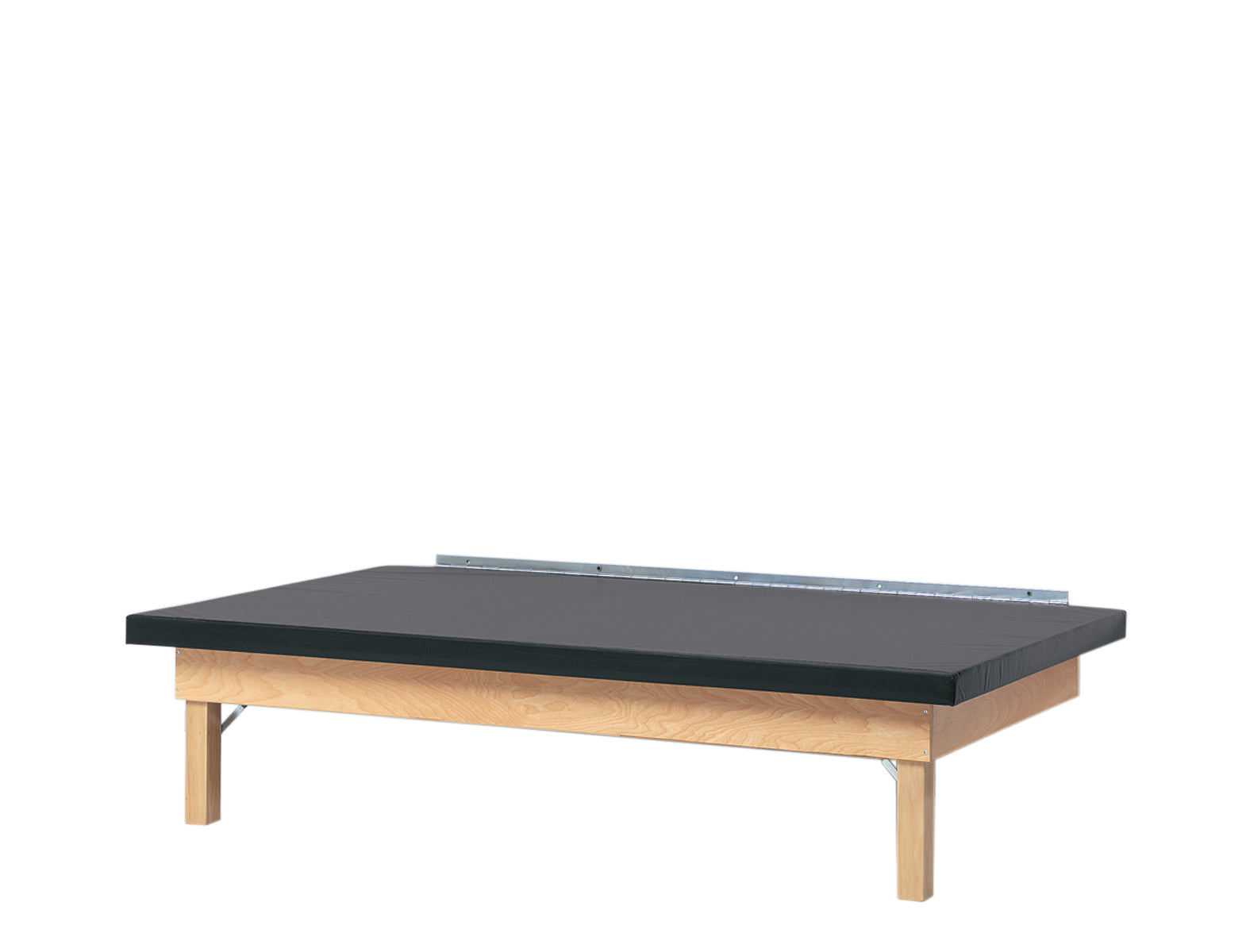 wooden platform table - wall mounted, folding, upholstered, 6' x 3' x 21" - Specify Color