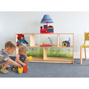 Nature View Acrylic Back Cabinet, 24" Height