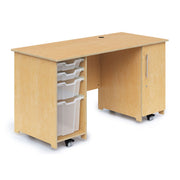 Teachers Desk W/ Trays And Locking Door