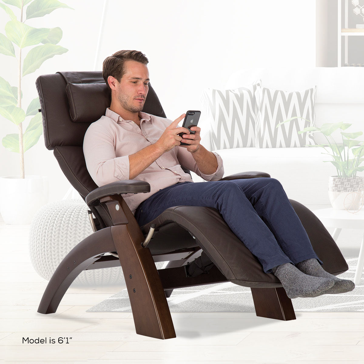 Perfect Chair, PC-350 Classic Power, Dark Walnut/Espresso Top Grain Leather
