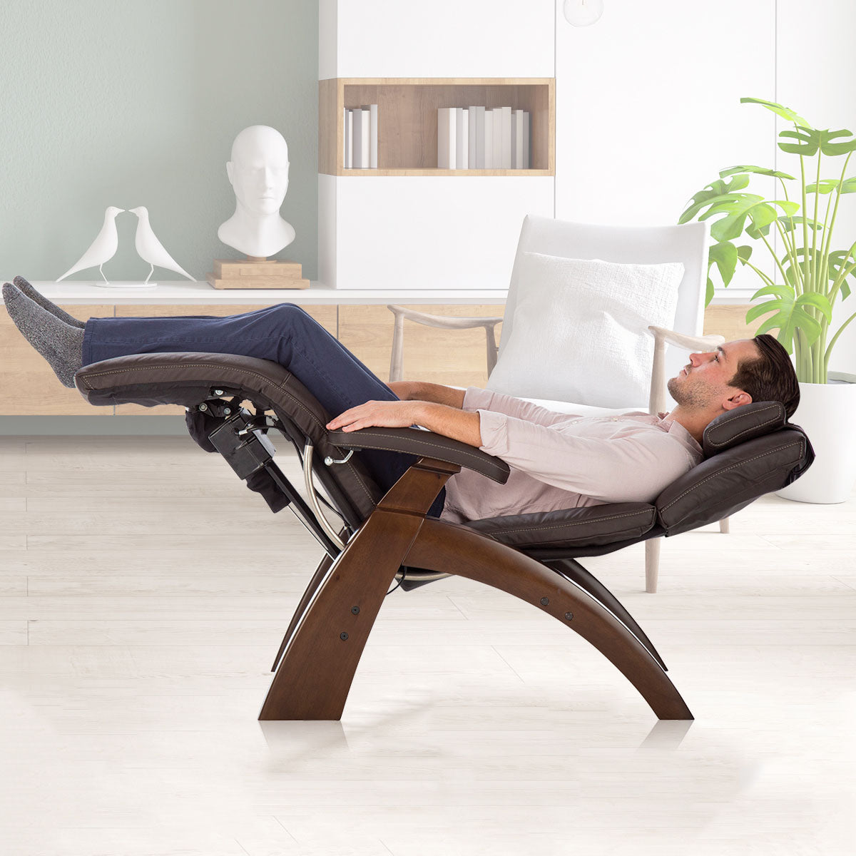 Perfect Chair, PC-350 Classic Power, Dark Walnut/Espresso Top Grain Leather