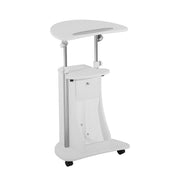 Techni Mobili Sit-to-Stand Rolling Adjustable Laptop Cart with Storage, White
