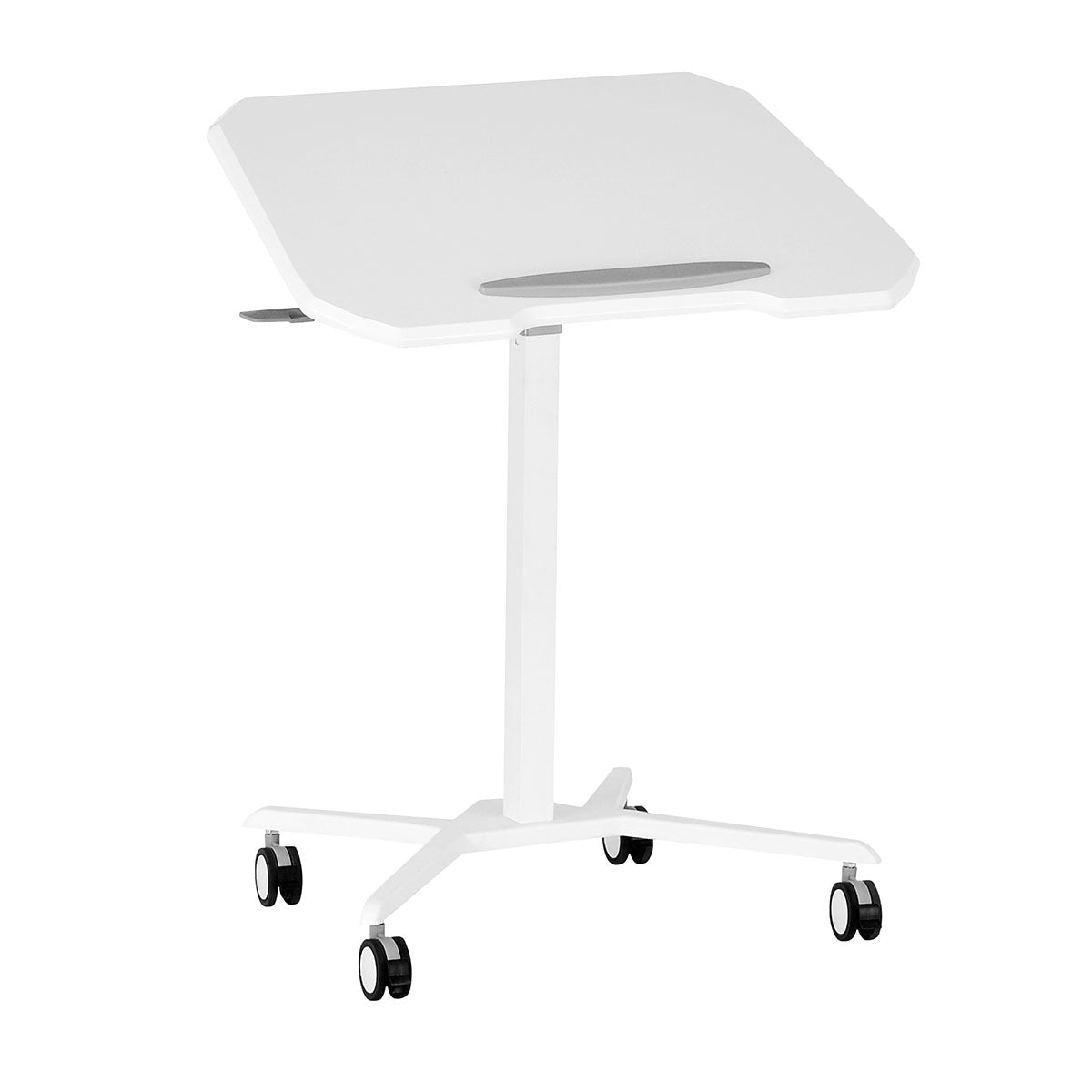 Techni Mobili White Sit-to-Stand Mobile Laptop Computer Stand w/Height Adj, Tilt Tabletop