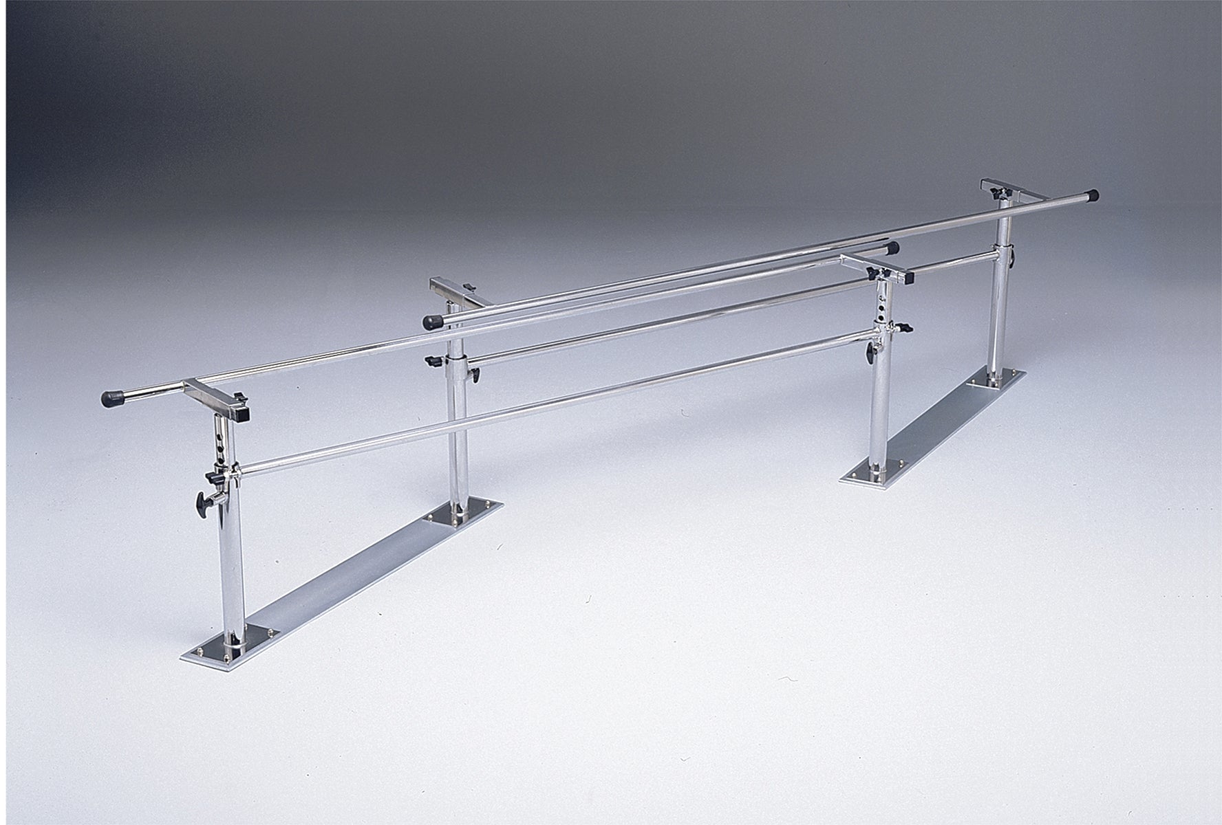Parallel Bars, steel base, folding, height and width adjustable, 10' L x 16" - 24" W x 22" - 36" H