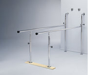 Parallel Bars, wall-mounted, wood base, folding, height adjustable, 7' L x 22.5" W x 28" - 42" H
