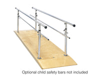 Parallel Bars, wood platform, height adjustable, 10' L x 30" W x 26" - 44" H