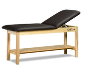 CanDo Treatment Table w/ Adjustable Back & Shelf, 400 LB Capacity, 72"L x 30"W x 31"H - Specify Color
