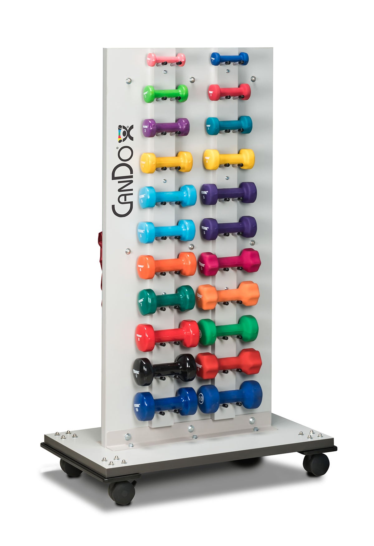 CanDo Mobile Weight Rack with Accessories (Cuff Weights and Dumbbells)