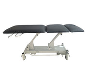 CanDo Hi-Lo Treatment Table, 3-Sec, Black Vinyl Top, White, Nose Hole Cut Out, 78"L x 30"W