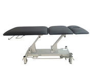 CanDo Hi-Lo Treatment Table, 3-Sec, Black Vinyl Top, White, Nose Hole Cut Out, 78"L x 30"W