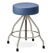 Clinton, Upholstered Top Stainless Steel Stool, Rubber Feet - Specify Color