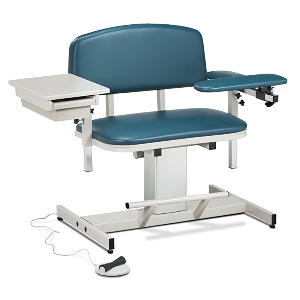 Power Series Phlebotomy Chair, Extra-Wide, Padded Flip Arm, Drawer, 220V
