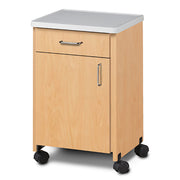 Clinton, Mobile Bedside Cabinet, Molded Top, 18" x 16" x 29.25"