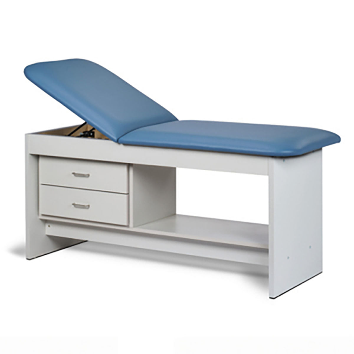 Clinton, Panel Leg Series, Treatment Table with Shelf and Drawers, 72" x 27" x 31" - Specify Color