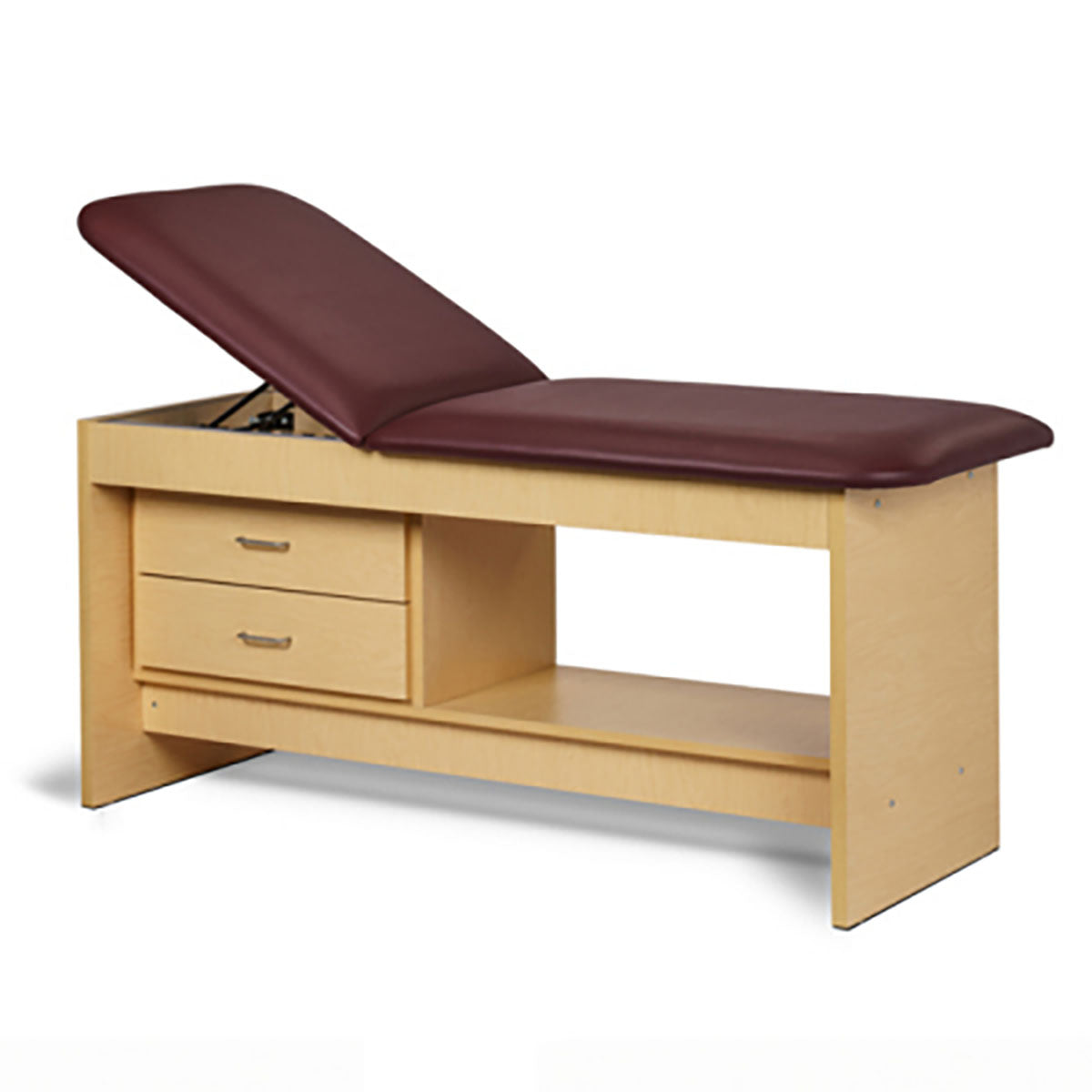 Clinton, Panel Leg Series, Treatment Table with Shelf and Drawers, 72" x 30" x 31" - Specify Color