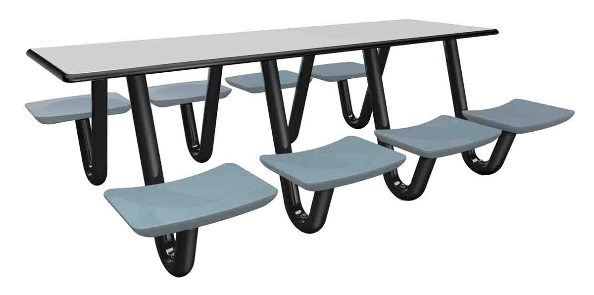 Anchor Table, 8 Blue/Grey Seats, Rectangle, 30" x 96"