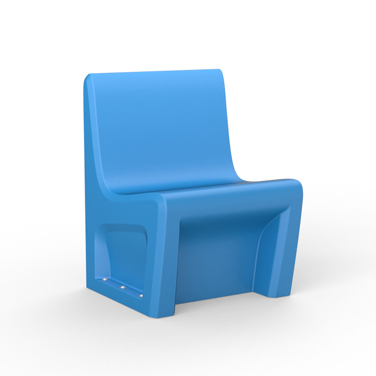 Sentinel Armless Chair-Floor Mount with Ballast Door, Gangable, Blue Grey