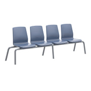 Structured Seating, 2 Seats, No Arms, Bolt Down, Blue Grey