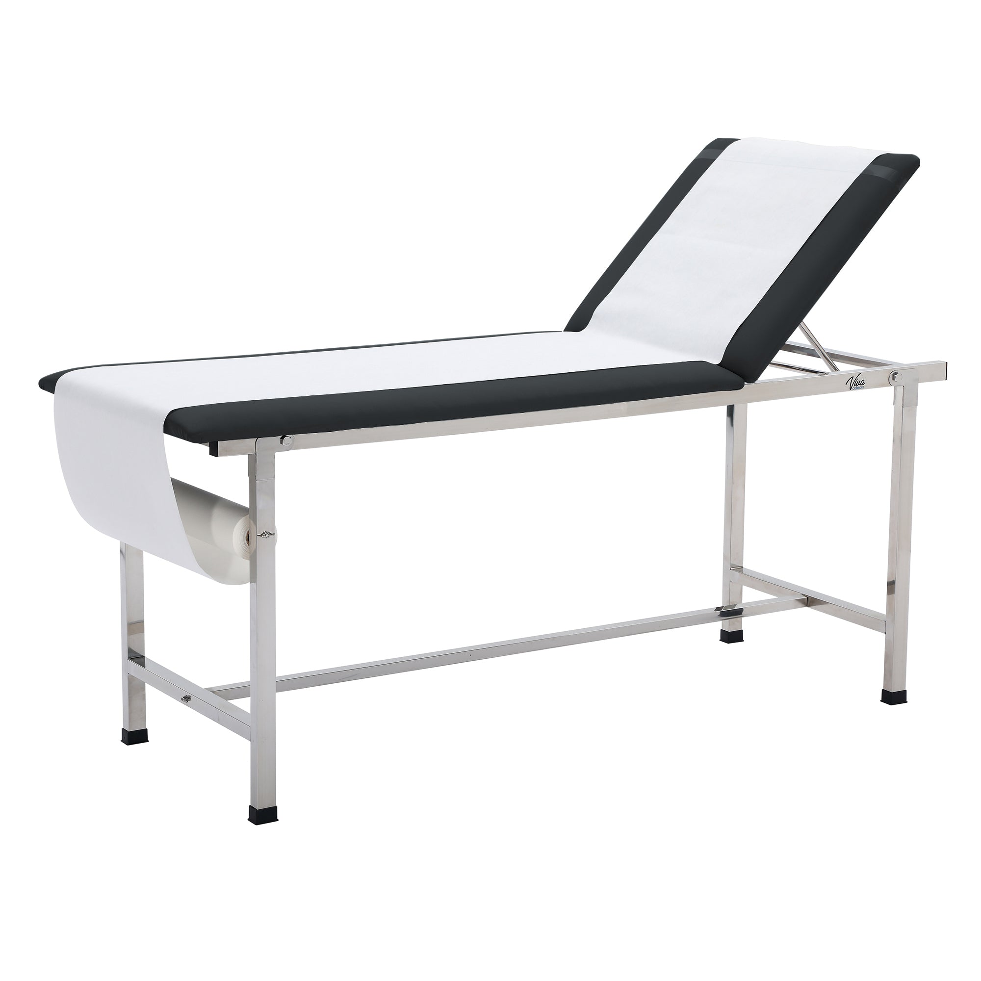 AdirMed Adjustable Exam Table with Paper Dispenser with Black Adjustable Height Pneumatic Swivel Work Stool