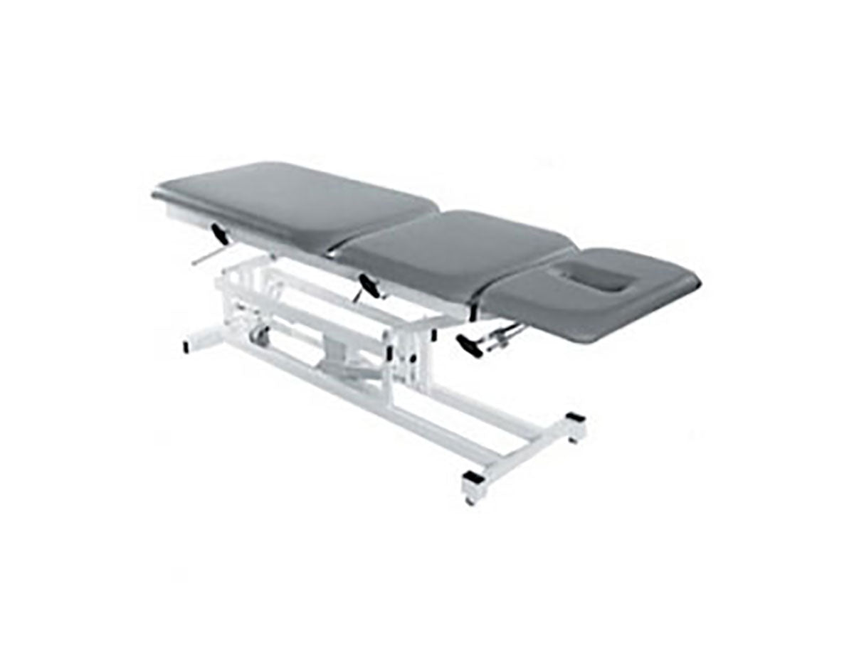 Tri W-G Treatment Table, Motorized Hi-Lo 3 section, fixed center, 27" x 76", w/ casters - Specify Color