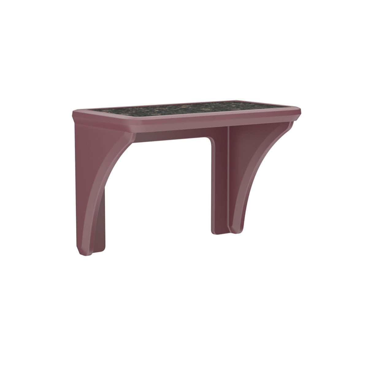 ADA Endurance Desk, Plastic with Laminate Top, Wall/Floor Mounted, Burgundy