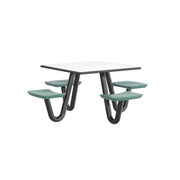 Anchor Table, 4 Aqua Seats, Square, 42" x 42"