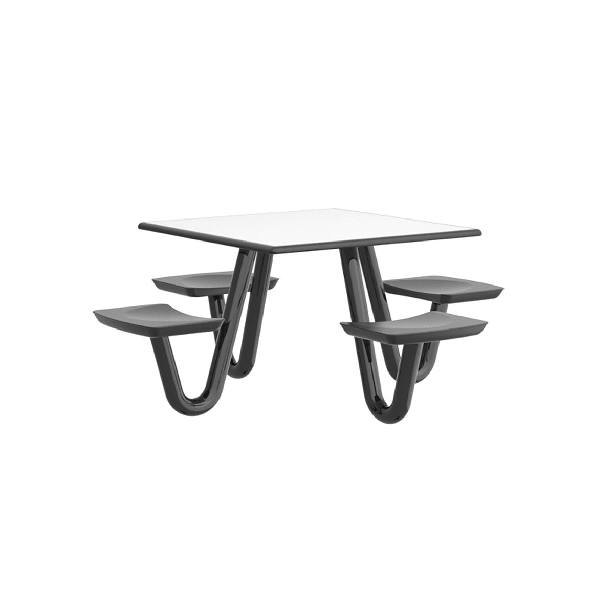 Anchor Table, 4 Black Seats, Square, 42" x 42"