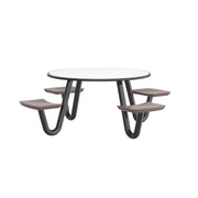 Anchor Table, 4 Brown Seats, Round, 42"