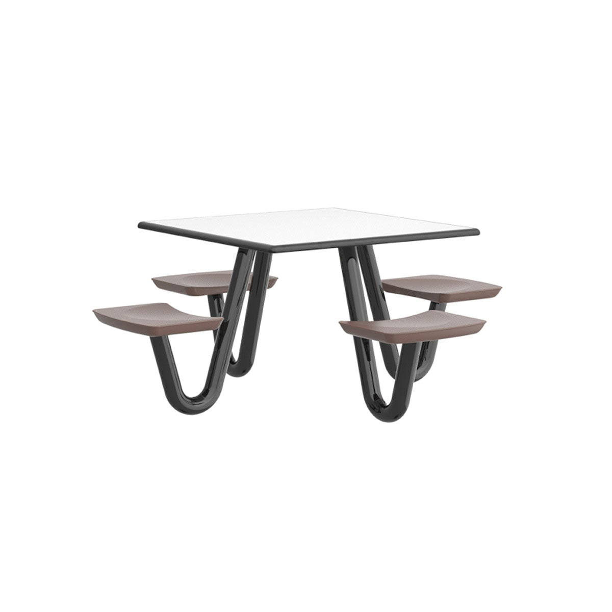 Anchor Table, 4 Brown Seats, Square, 42" x 42"