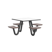 Anchor Table, 4 Brown Seats, Square, 42" x 42"
