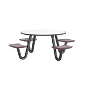Anchor Table, 4 Burgundy Seats, Round, 42"