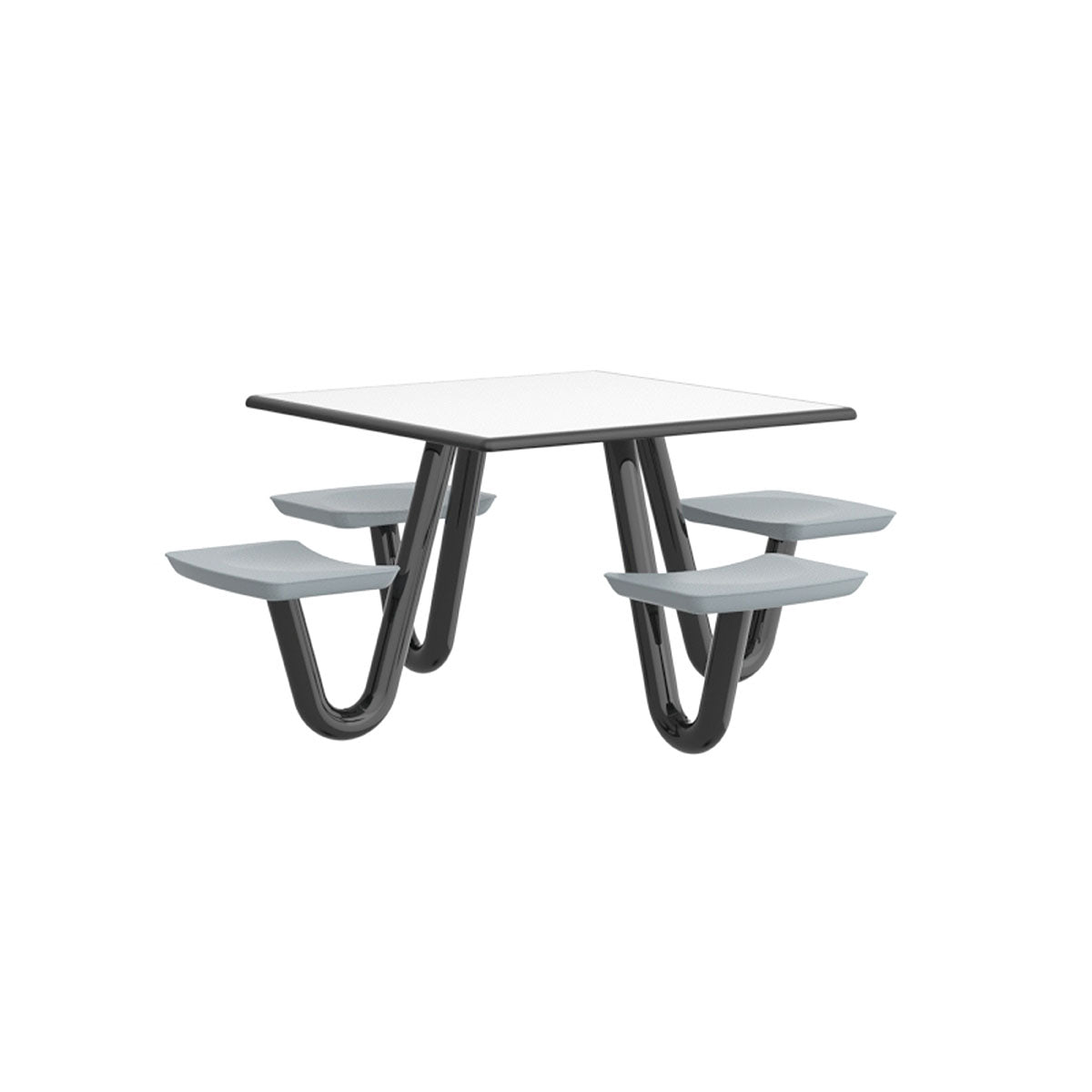 Anchor Table, 4 Gray Seats, Square, 42" x 42"