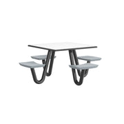 Anchor Table, 4 Gray Seats, Square, 42" x 42"